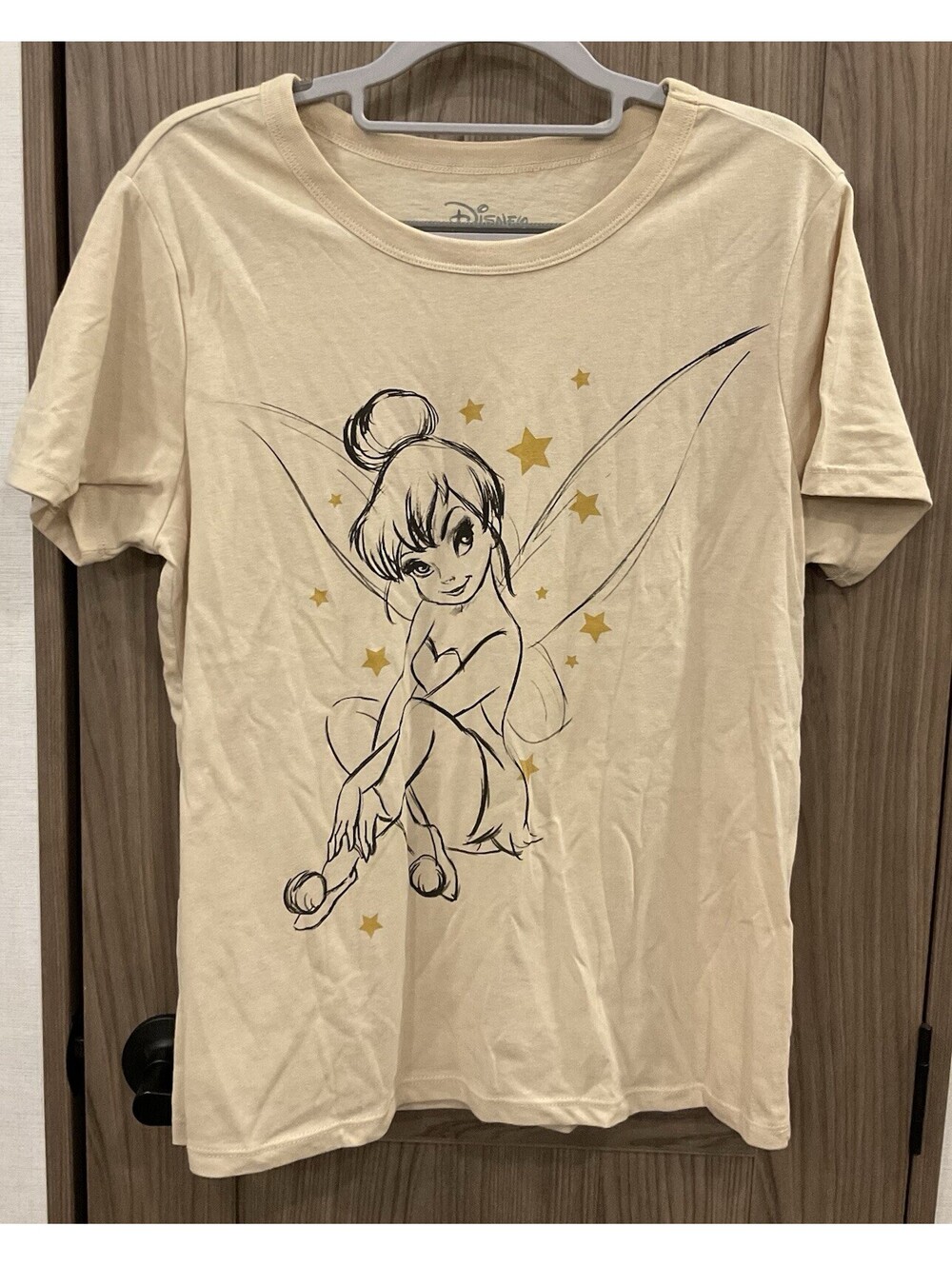Disney Womens Short Sleeve Crew Neck Tinkerbell Tee Size M